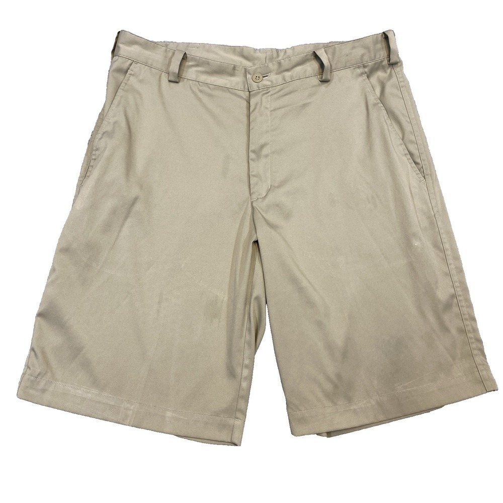 Nike Golf Shorts Men's 32 Dri Fit Khaki Chino Bermuda Relaxed Outdoor‎ Preppy